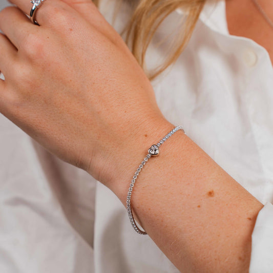 Heartglow armbånd i rhodinert sølv med zirkonia, bilde 2 av 3