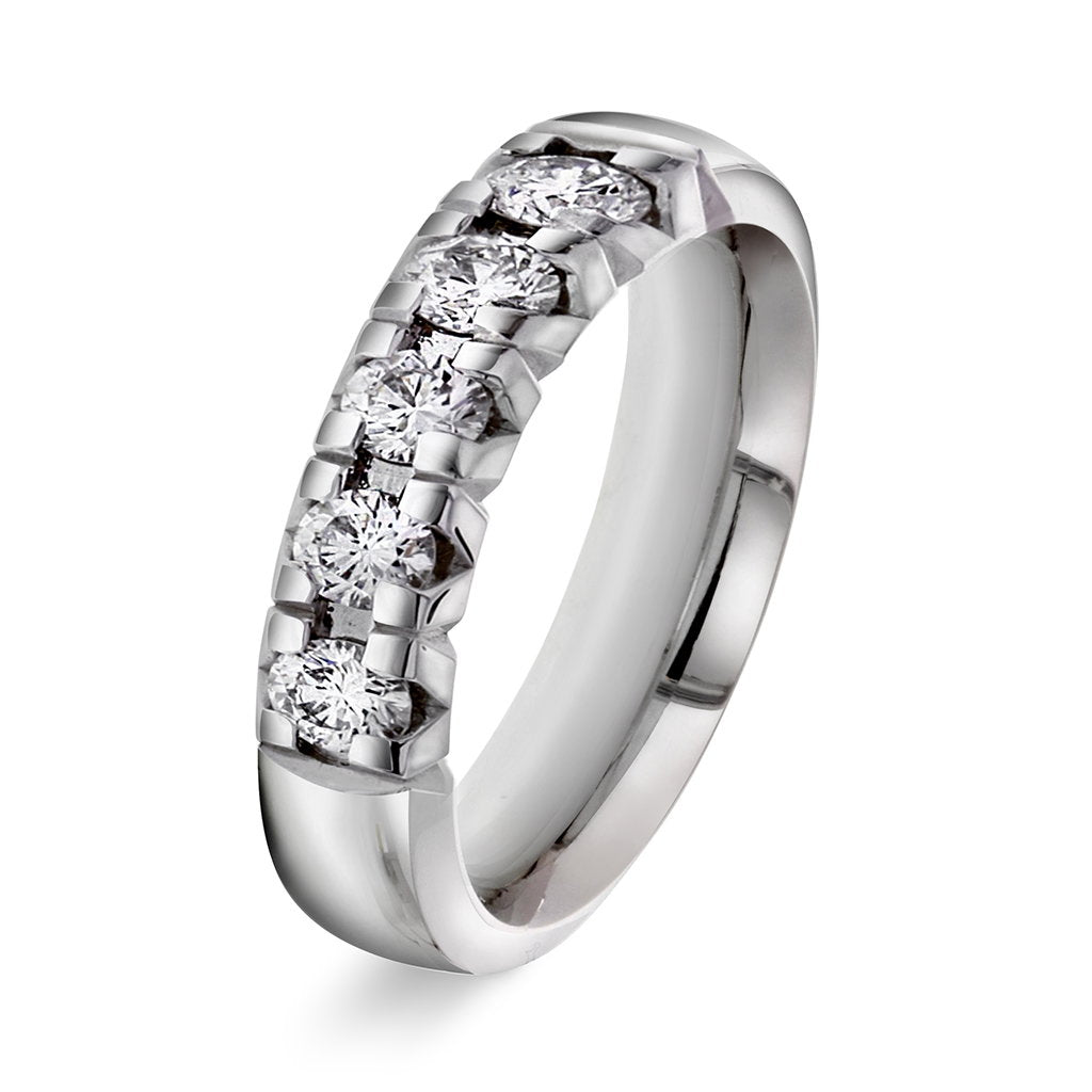 Beta ring i 14 karat hvitt gull med diamant 1,00 ct