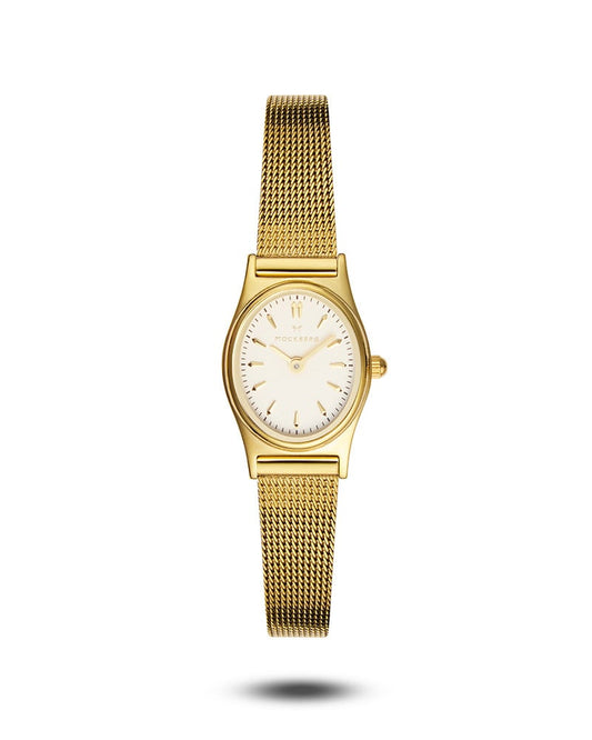 Retro Mesh Gullfarget / Hvit 19 x 28,5mm SKU | MB0253 - Bjerveur.noRetro Mesh Gullfarget / Hvit 19 x 28,5mm SKU | MB0253