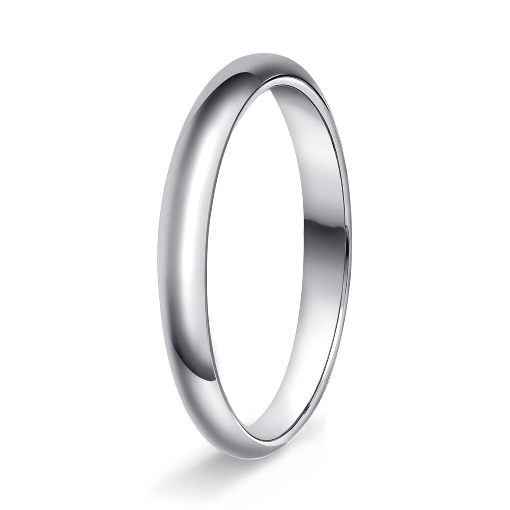 Ring i 950 platina, halvrund og flat, bilde 2 av 12