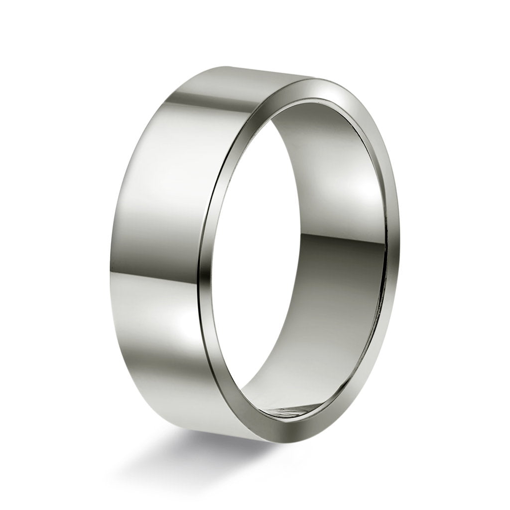 Ring i 14 karat hvitt gull, innvendig rektangulær, bilde 5 av 6