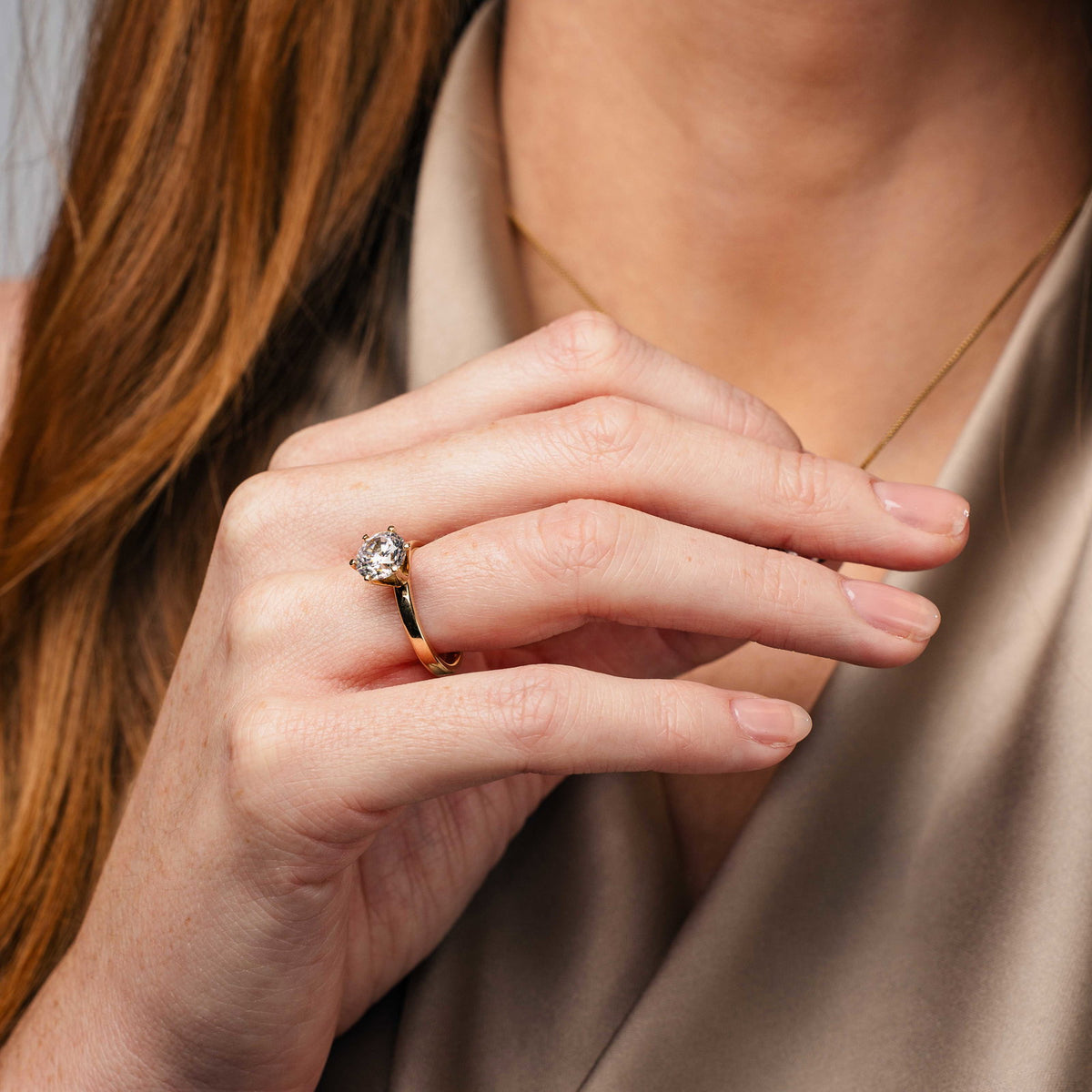 Gems ring i 14 karat gult gull med labdiamant 2,00 ct, bilde 2 av 7