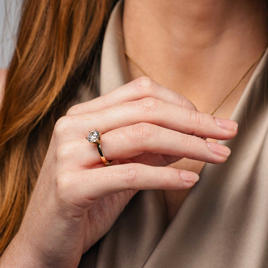 Gems ring i 14 karat gult gull med labdiamant 2,00 ct, bilde 2 av 7