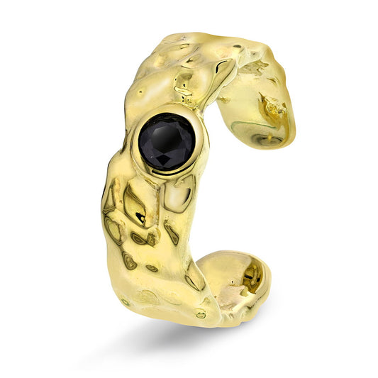 Shapes Stone ring til dame i forgylt sølv med zirkonia, justerbar, 7 mm, bilde 1 av 4