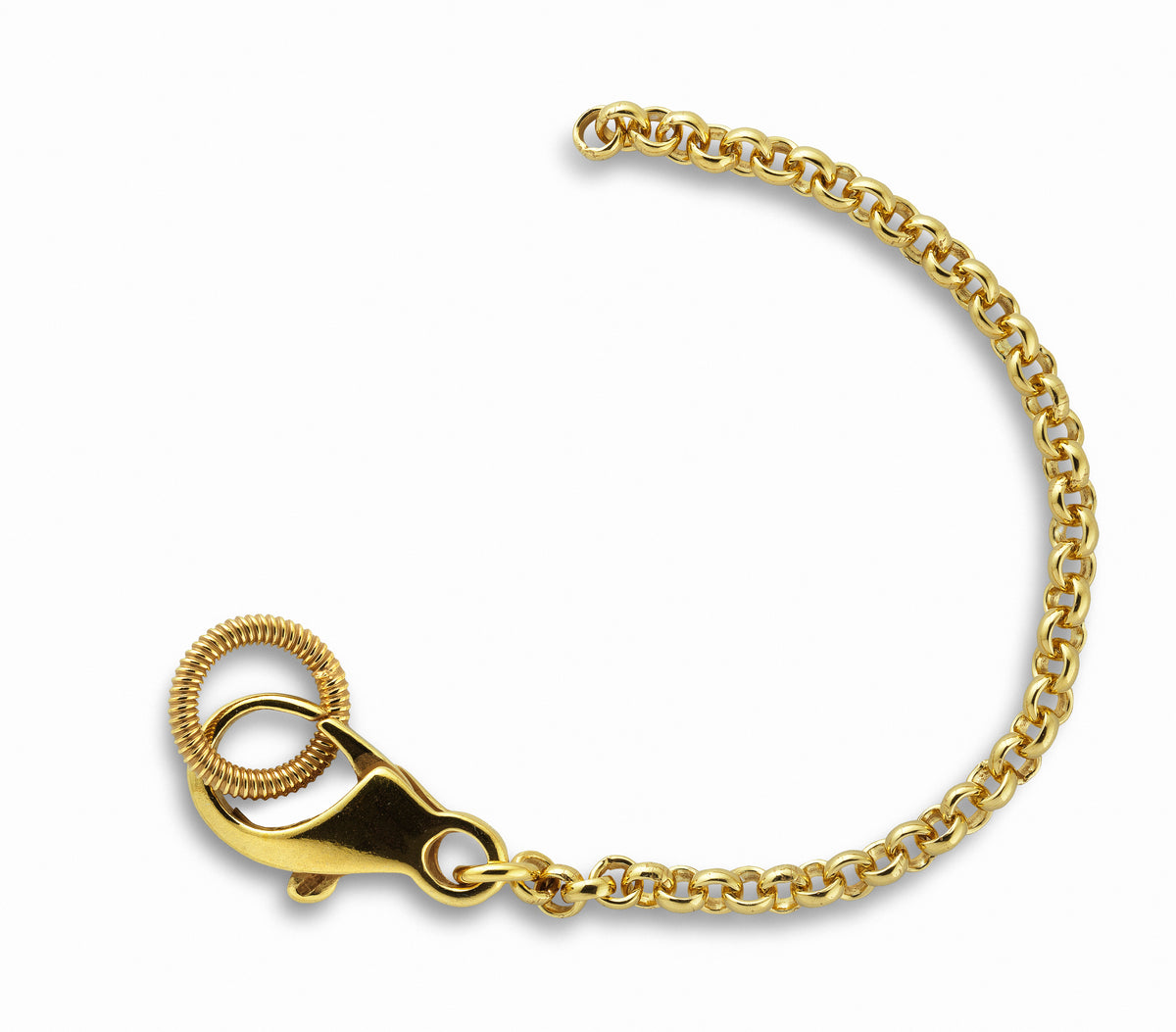 Romerikssølv ring i forgylt sølv, veskelåssikring 12 cm