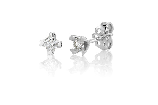 Svolder øredobber i 585 gull med diamant 0,4 ct klarhet VS, bilde 1 av 2