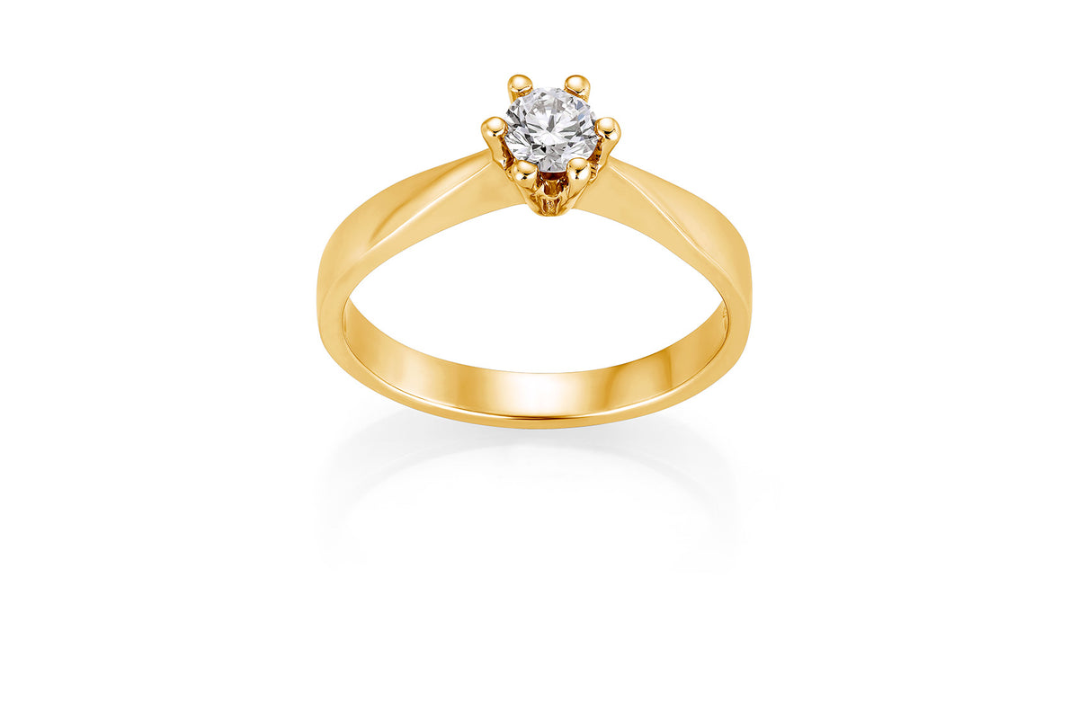 Svolder ring Margrete i 585 gull med diamant 0,1 ct HWE/SI, bilde 1 av 2