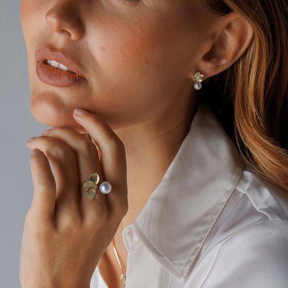Øredobber i gull med diamant 0,04 ct W/SI, nr. 24100024, bilde 3