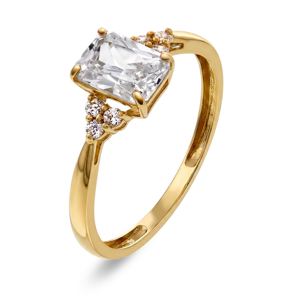 Ring i 14 karat gult gull med zirkonia 1,4 mm, bilde 1 av 2