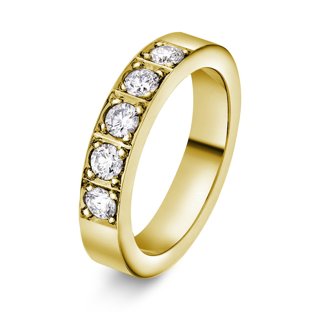 Delta alliansering til dame i 585 gult gull med diamant 0,50 ct TW/SI, 4 mm, str. 48-62
