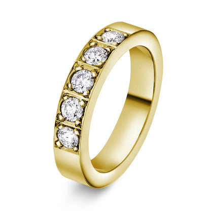 Delta alliansering til dame i 585 gult gull med diamant 0,50 ct TW/SI, 4 mm, str. 48-62