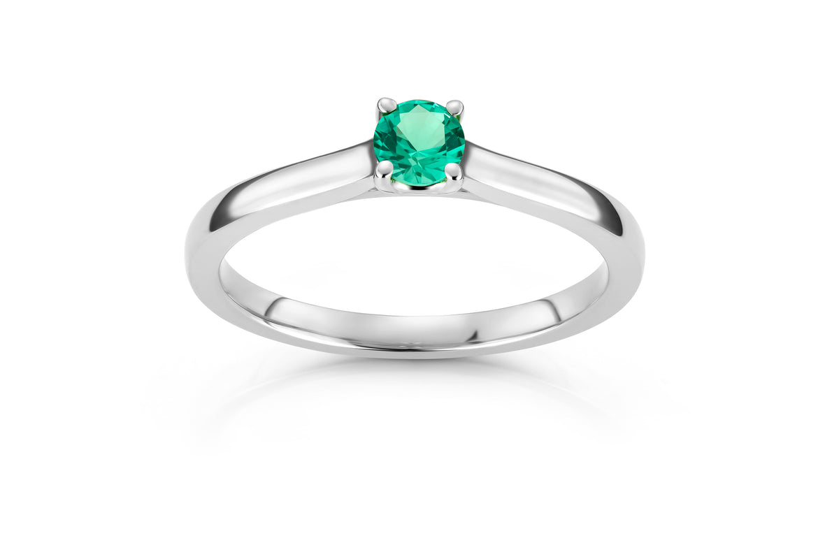 Svolder ring i 585 gull med smaragd og 0,01 ct diamanter, bilde 1 av 2