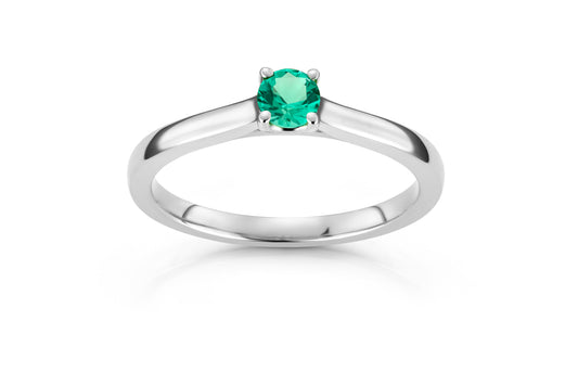 Svolder ring i 585 gull med smaragd og 0,01 ct diamanter, bilde 1 av 2