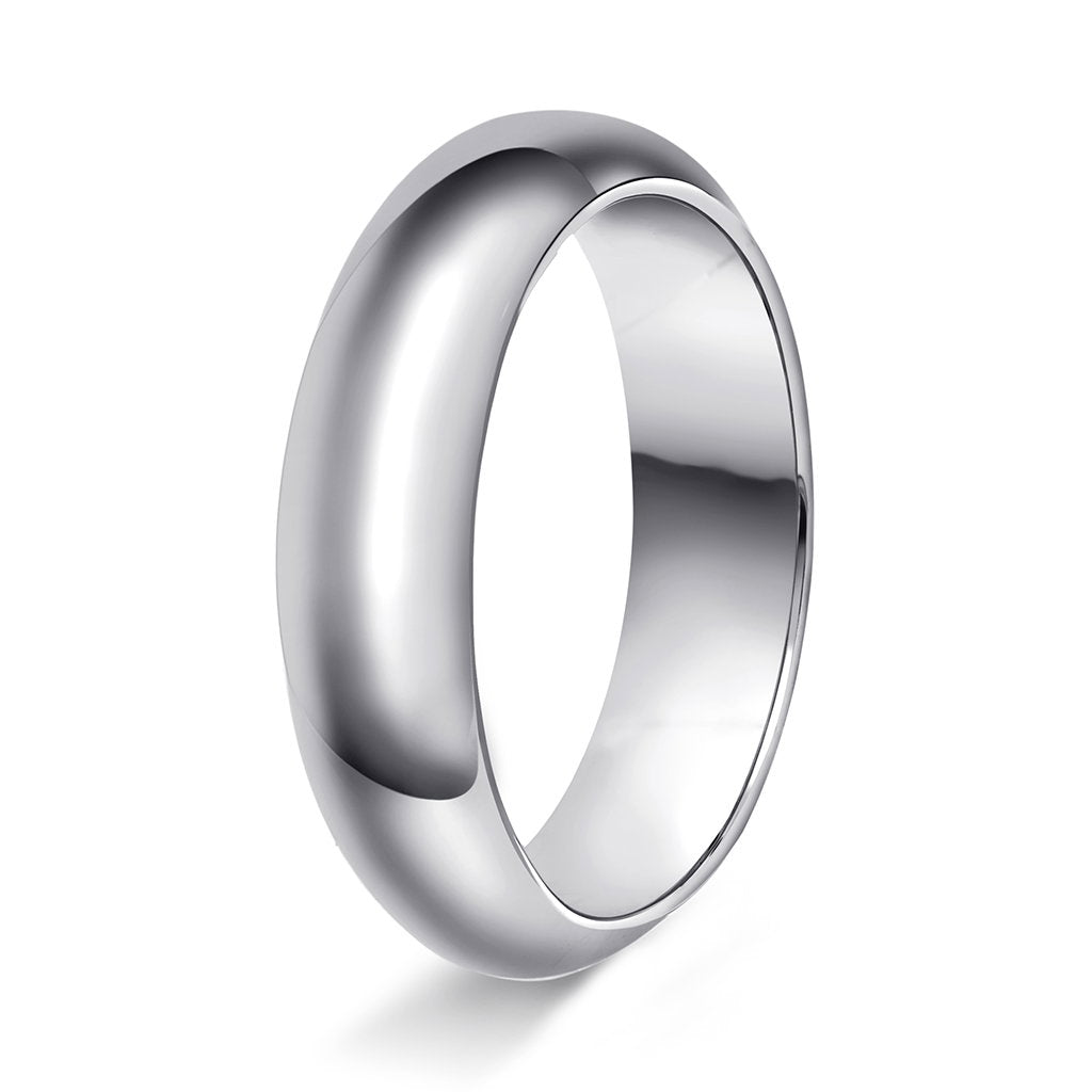 Ring i 950 platina, halvrund og flat, bilde 9 av 12