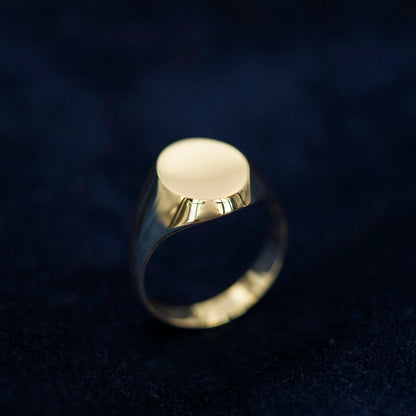 Ring i 14 karat gult gull, liten signet 12 mm x 14 mm, bilde 4 av 4