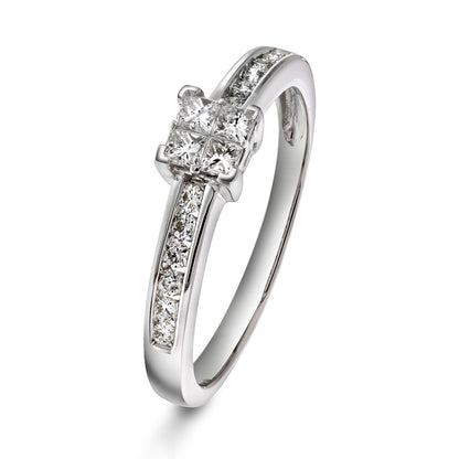 Ring i hvitt gull med diamant 0,33 ct, bredde 5 mm, bilde 1 av 3