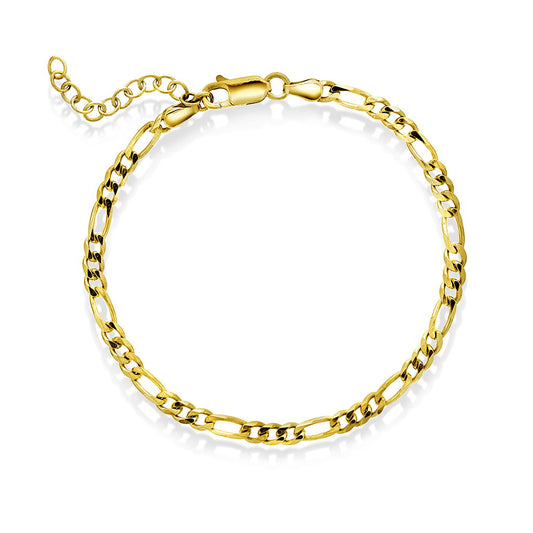 Figaro armbånd i forgylt sølv 3,5 mm, 16+3 cm