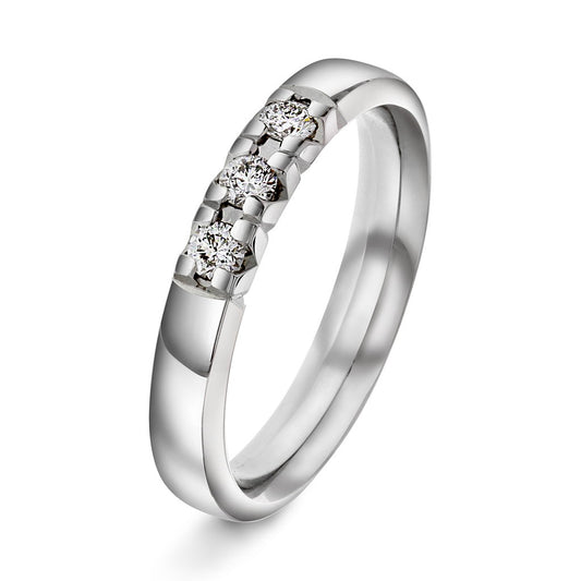 Beta ring i 14 karat hvitt gull med diamant 0,21 ct 3,8 mm, bilde 1 av 3
