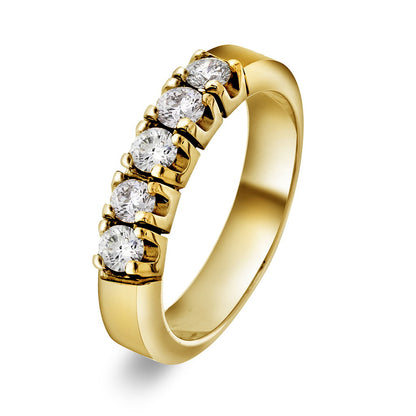Sigma ring i 14 karat gult gull med diamant 0,75 ct, 4,2 mm, bilde 1 av 2