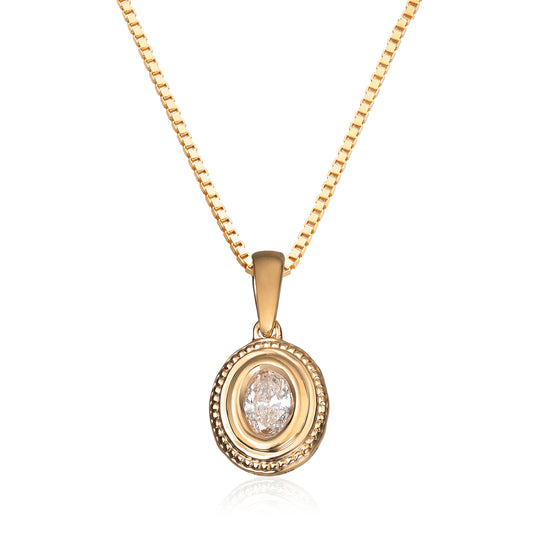 Carmen anheng i 585 hvitt gull med diamant, oval 0,257 ct