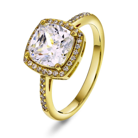 Glow Grace ring til dame i forgylt sølv med zirkonia, 11 mm, str. 50-62, bilde 1 av 4