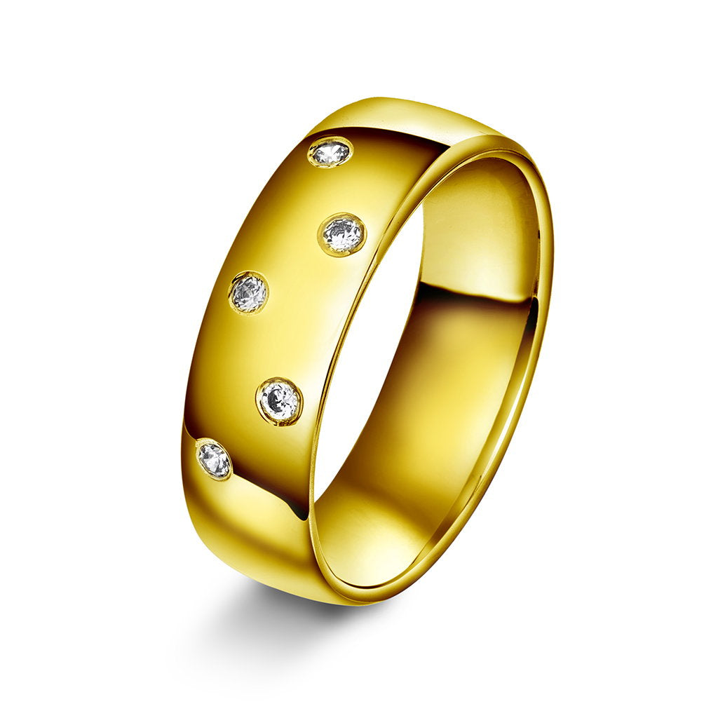 Forever giftering i 14 karat gull med diamant 0,10 ct, 6 mm, bilde 1 av 3