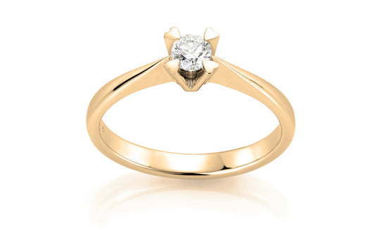 Svolder ring i 585 gull med diamant 0,3 ct GTW/SI, bilde 2 av 2