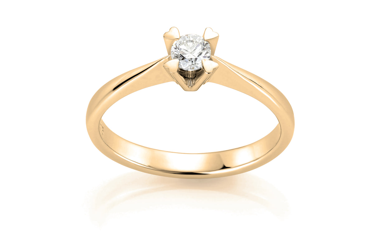 Svolder ring i 585 gull med diamant 0,05 ct HWE/SI, bilde 1 av 2