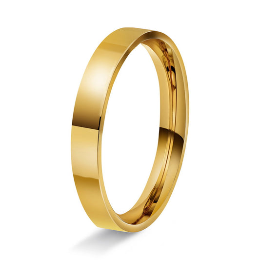 Ring i 14 karat gult gull, innvendig rektangulær og buet, bilde 2 av 6