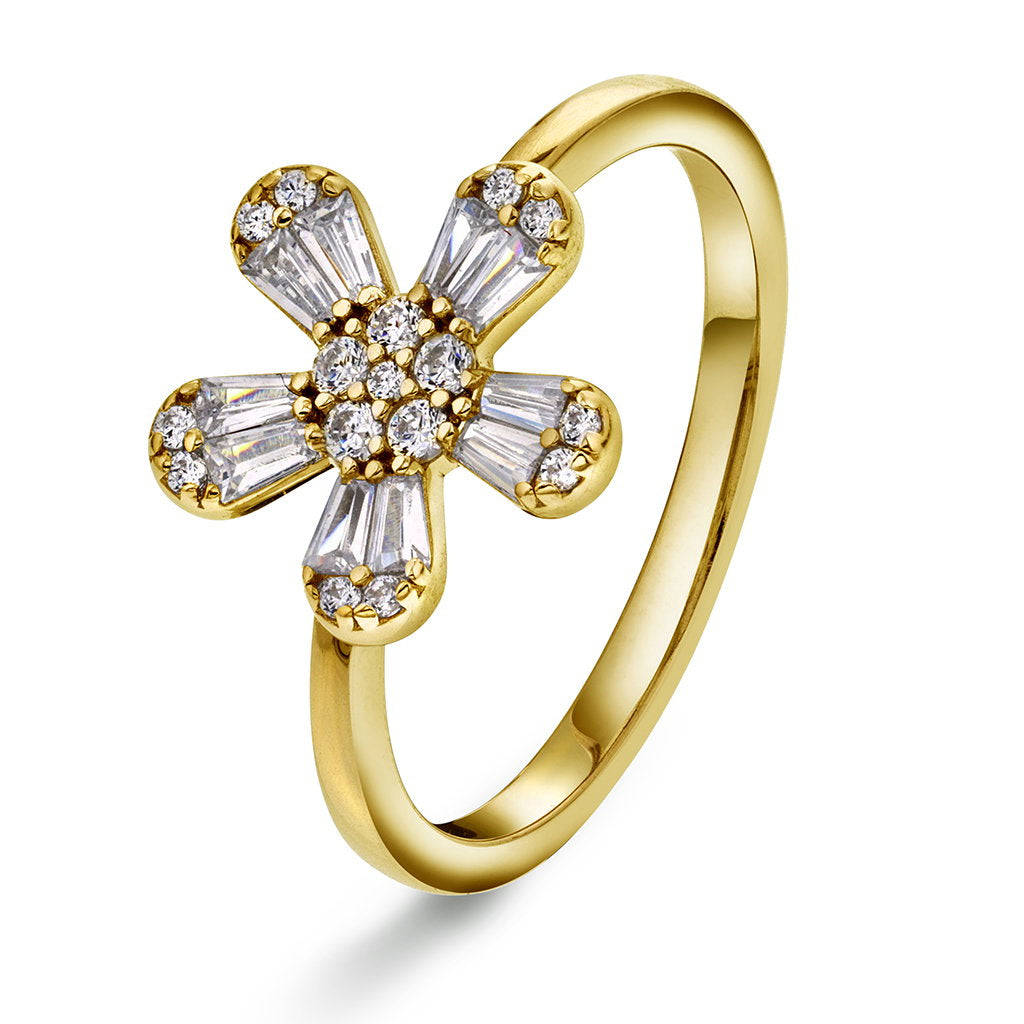 Dina ring i forgylt sølv med zirkonia, 11 mm, bilde 1 av 4