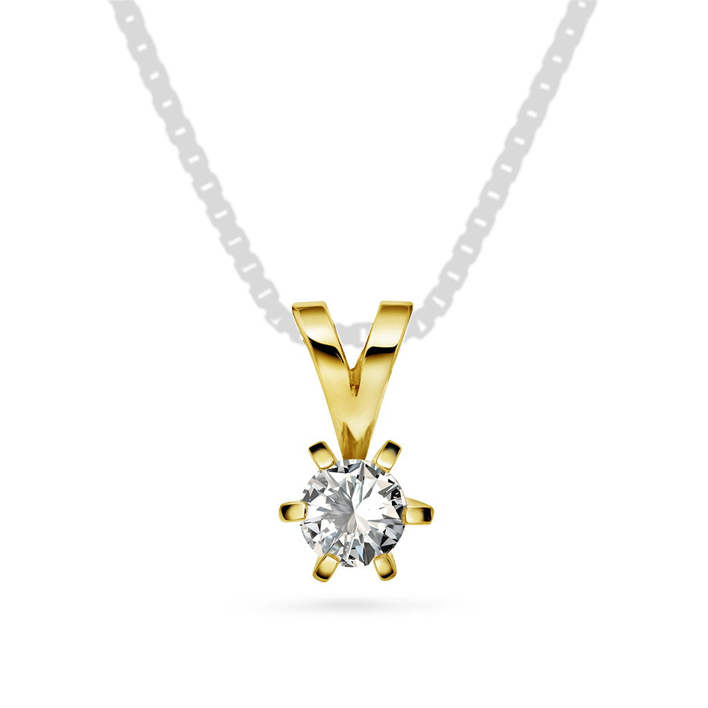 Superstar anheng i 14 karat gult gull med diamant 0,30 ct