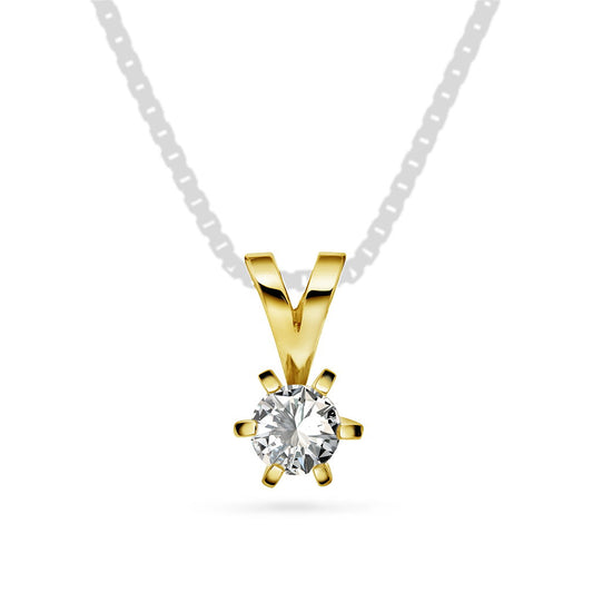 Superstar anheng i 14 karat gult gull med diamant 0,30 ct