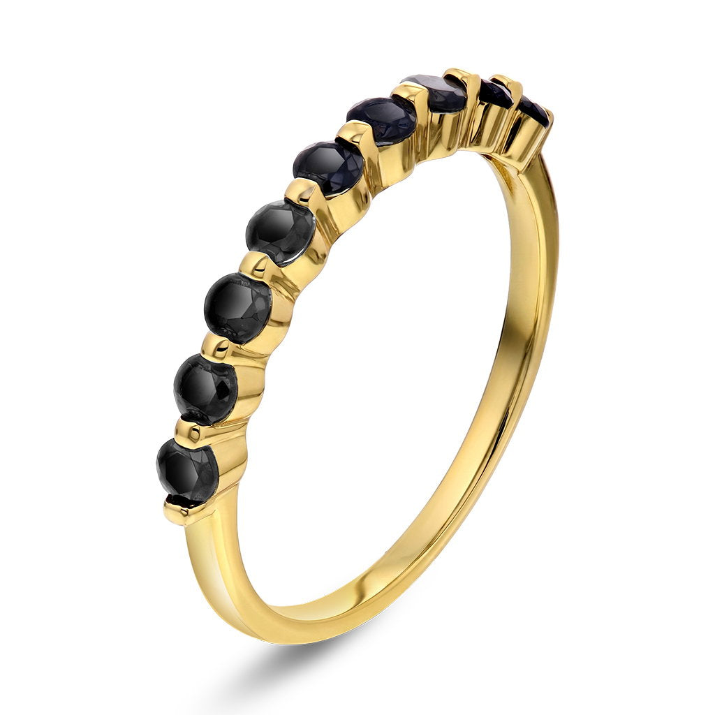 Glam Starlight ring i 925 forgylt sølv med sort zirkonia, bilde 1 av 5