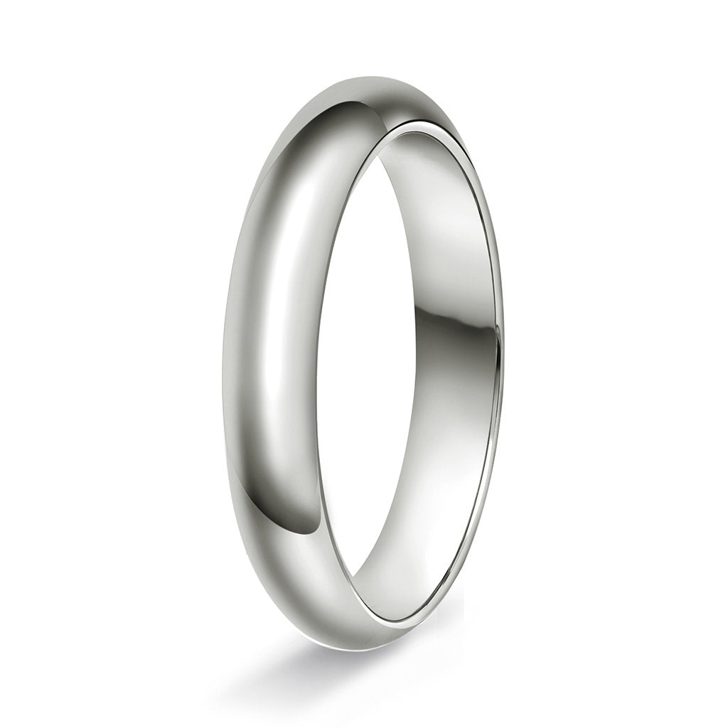 Ring i 14 karat hvitt gull, innvendig halvrund/flat, bilde 3 av 6