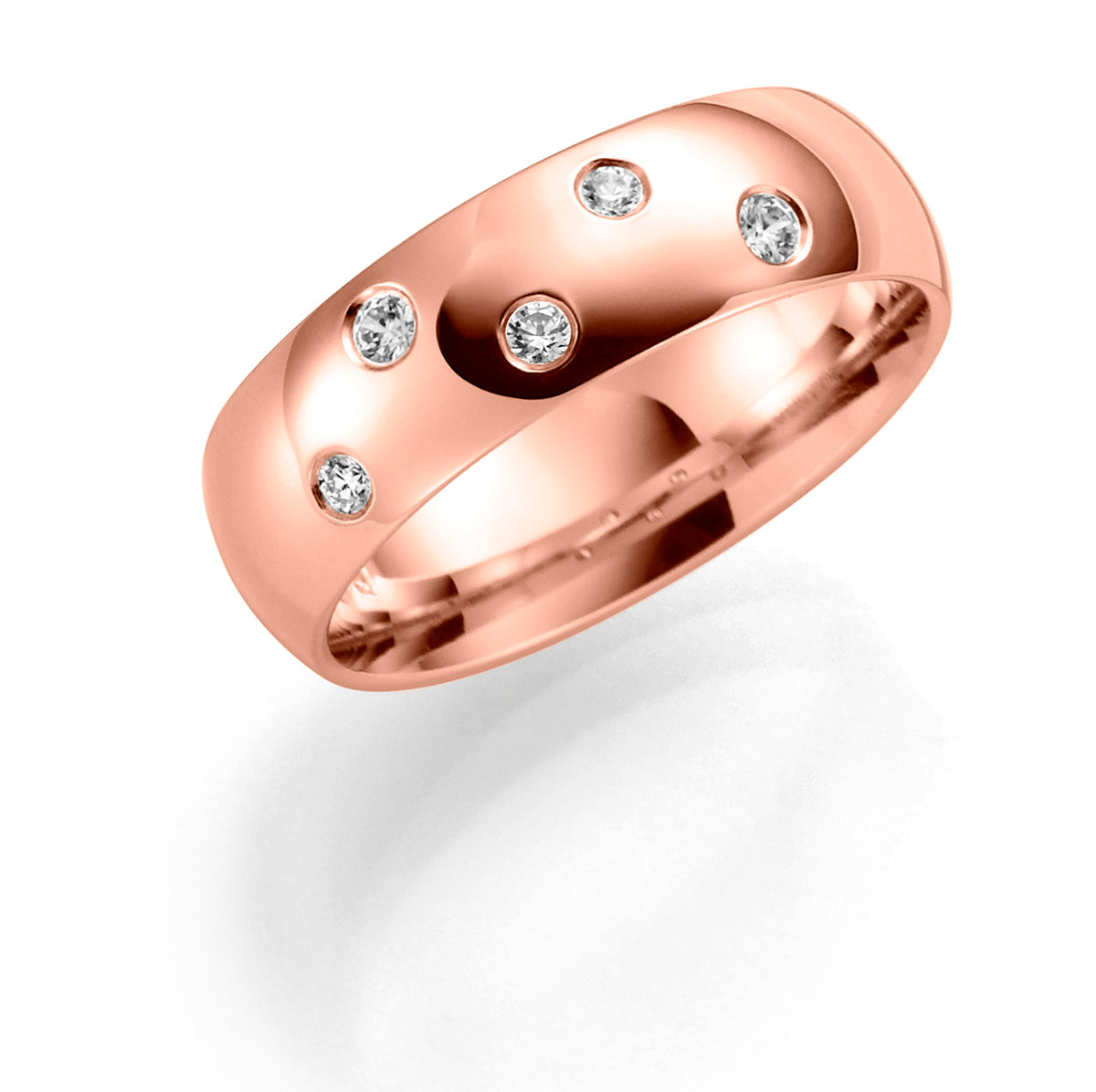 Ring med diamant 0,12 ct, bredde 6 mm, bilde 4 av 4