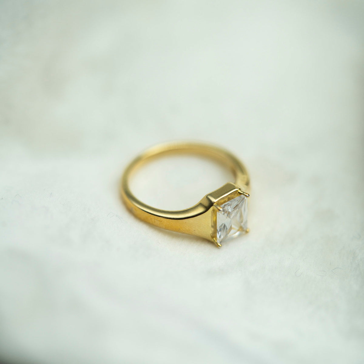 Riga ring i forgylt sølv med zirkonia 9 mm, bilde 4 av 4