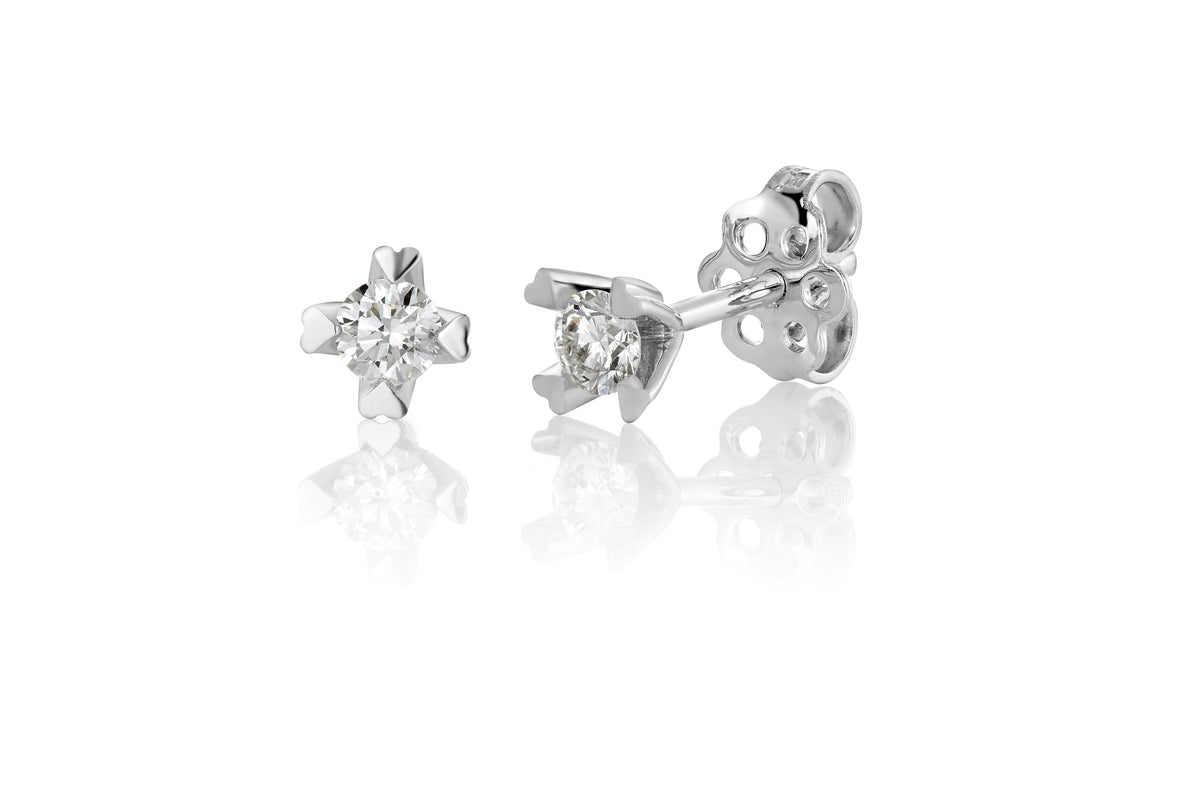 Svolder øredobber i 585 gull med diamant 0,3 ct GTW/SI, bilde 1 av 2
