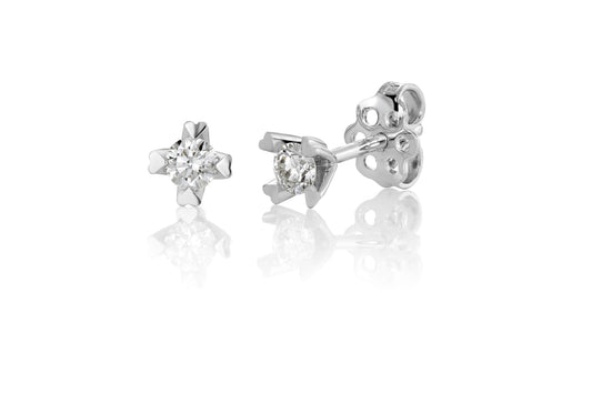 Svolder øredobber Ingrid i 585 gull med diamant 0,3 ct HWE/SI, bilde 2 av 2