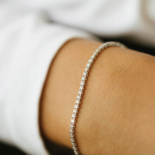Tennisarmbånd i 14 karat hvitt gull med diamanter 2,00 ct, bilde 2 av 4