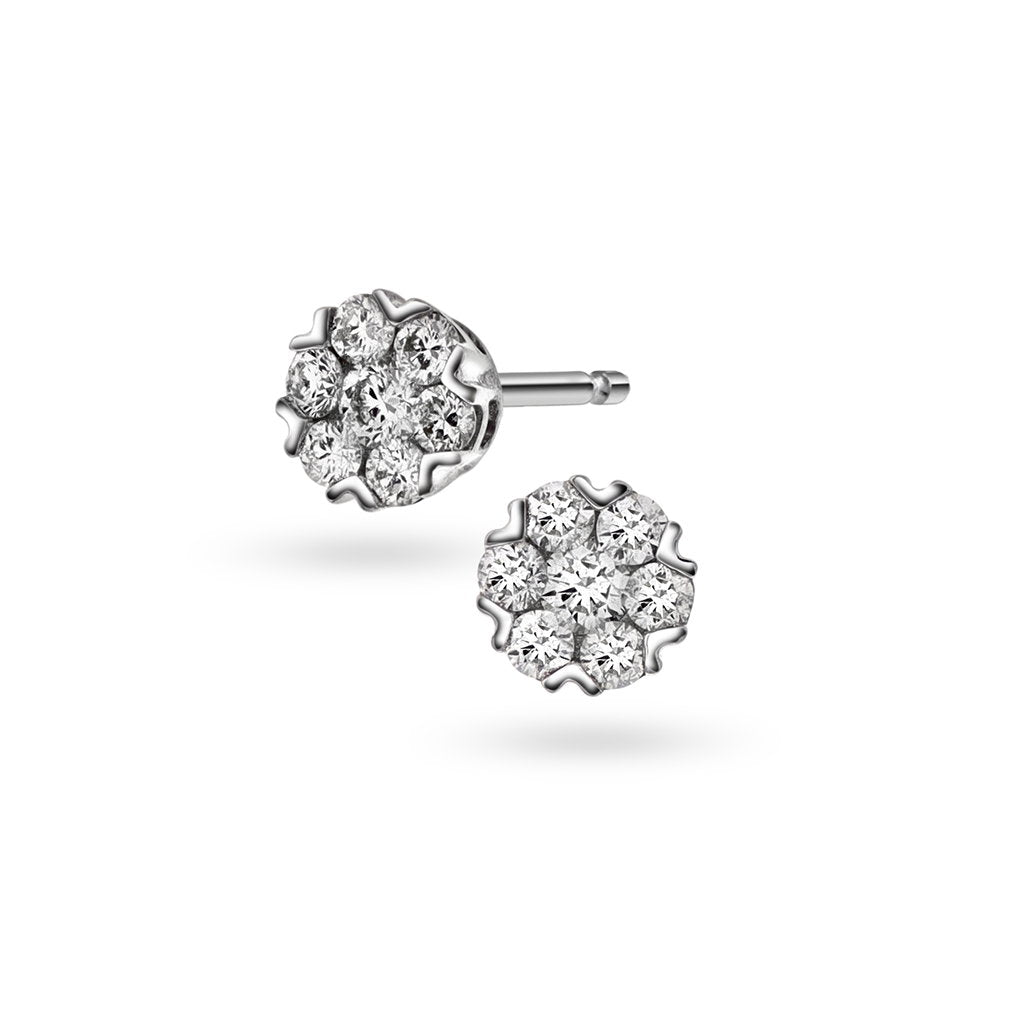 Øredobber i 14 karat hvitt gull med diamanter 0,20 ct, bilde 1 av 2