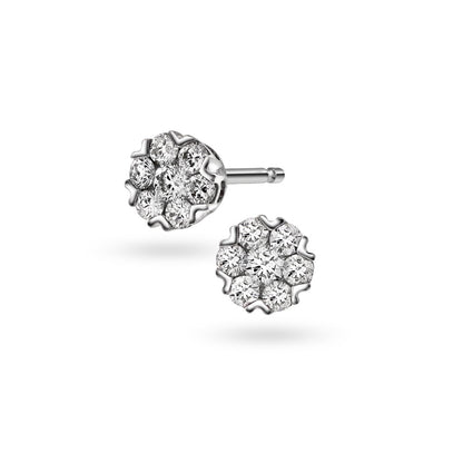 Øredobber i 14 karat hvitt gull med diamanter 0,20 ct, bilde 1 av 2