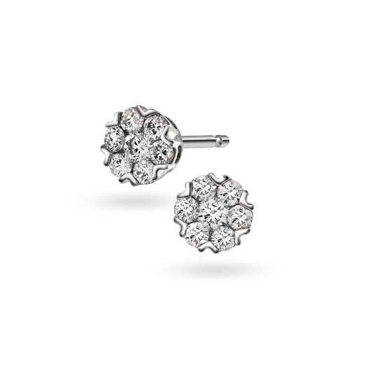 Øredobber i 14 karat hvitt gull med diamanter 0,20 ct, bilde 1 av 2