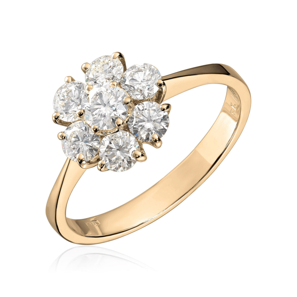 Svolder rosettring i 585 gull med diamant 1 ct, 9,4 mm