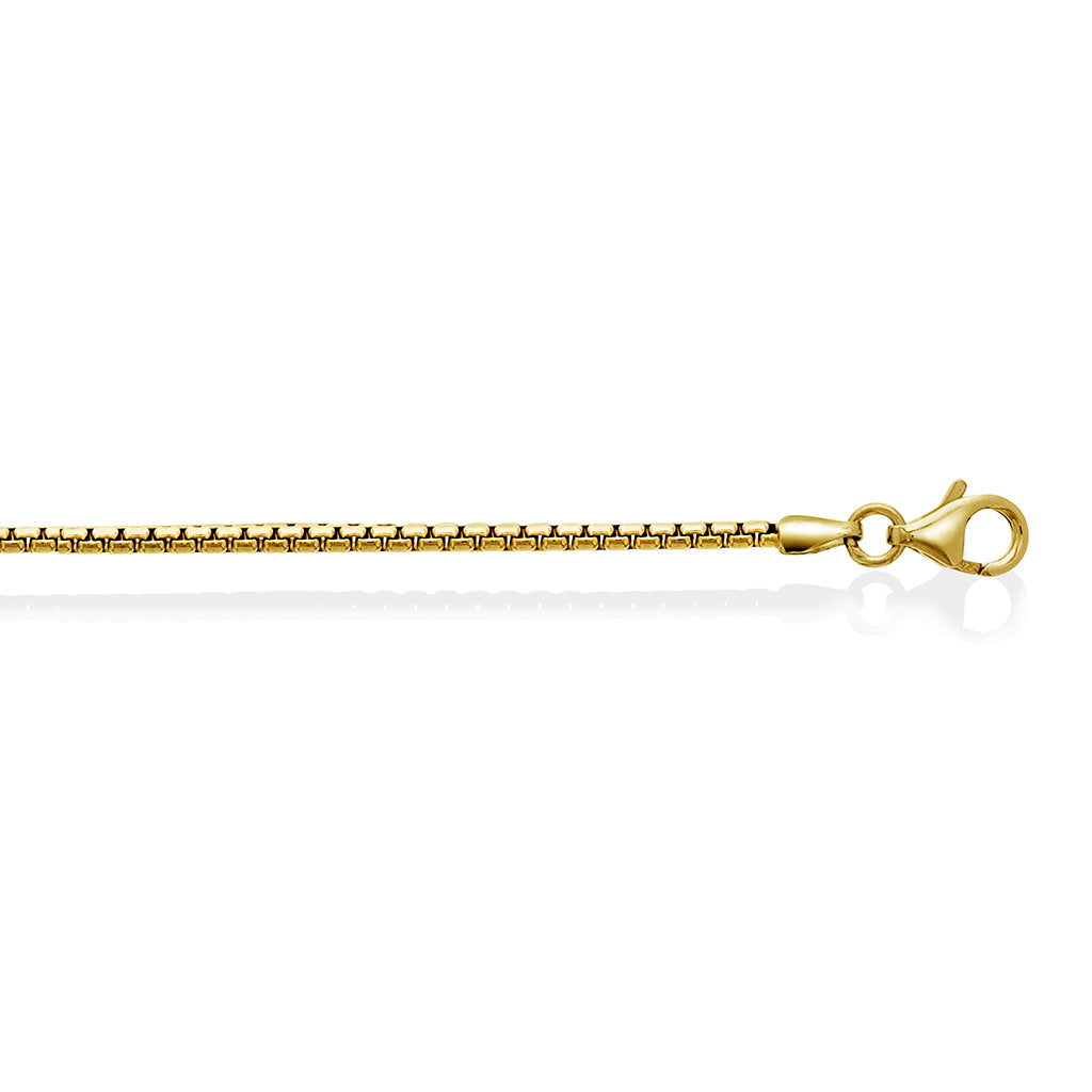 Halskjede i forgylt 925 sølv, veneziansk rund 1,8 mm, bilde 2 av 3