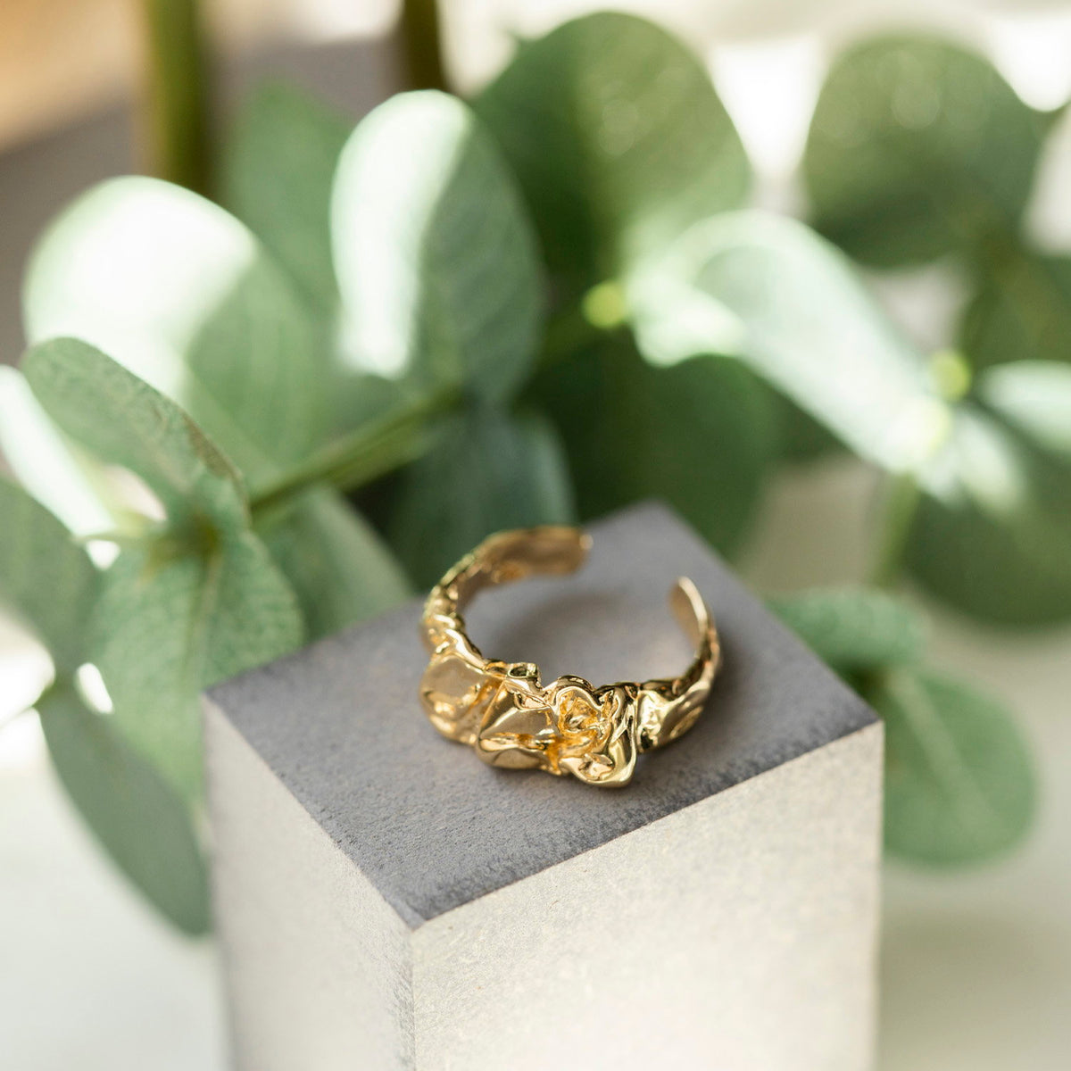 Shapes Mindful ring i forgylt 925 sølv, justerbar, 9 mm, bilde 4 av 4