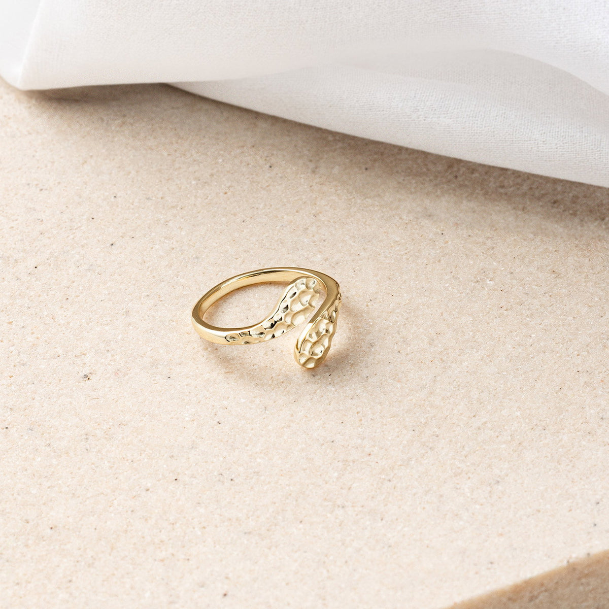 Shapes ring i forgylt 925 sølv, Fern med åpen front, bilde 4 av 6