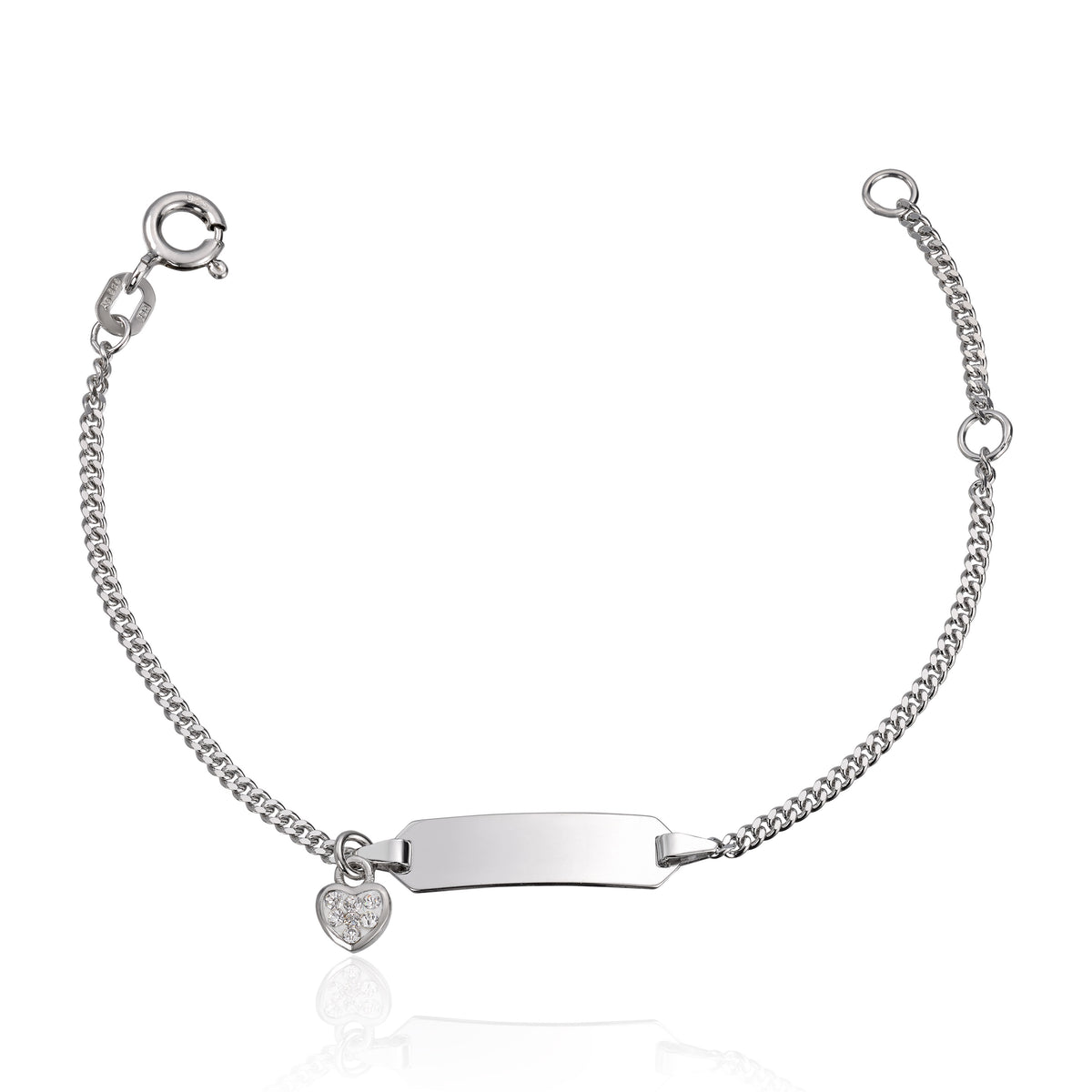 Gullungen armbånd i 925 sølv med zirkonia, 14 cm