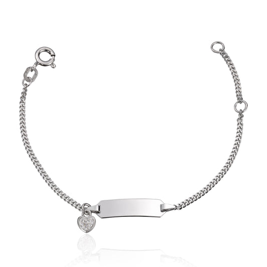 Gullungen armbånd i 925 sølv med zirkonia, 14 cm