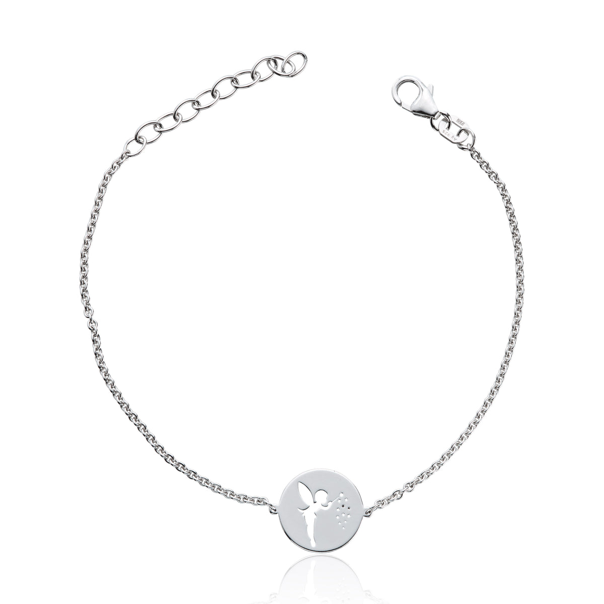 Tingeling armbånd i rhodinert 925 sølv, 19 cm