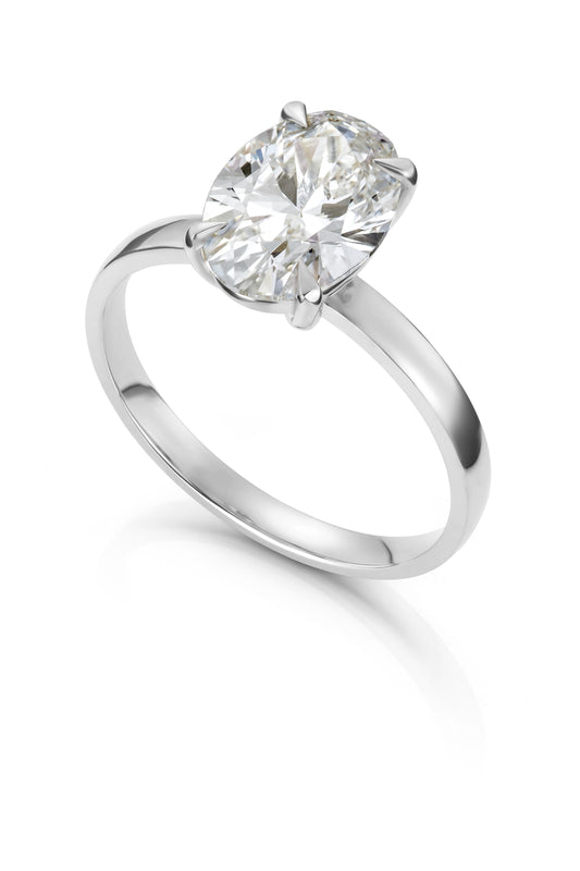 Svolder ring i 585 hvitt gull med laboratoriedyrket diamant 3 ct